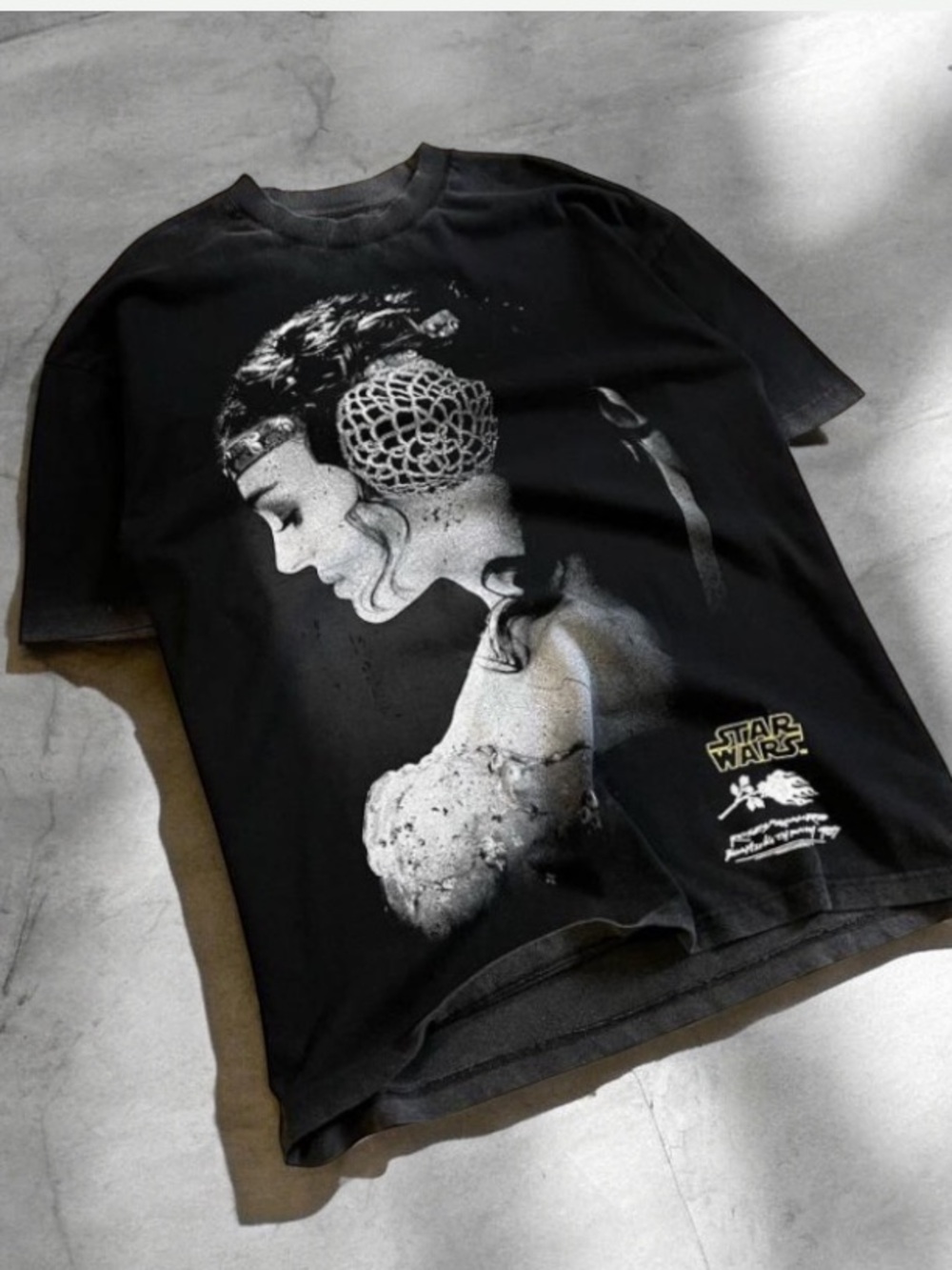 Civil Regime x Star Wars Padmé's Chaos Vintage Black Wash Tee Shirt NWT Large